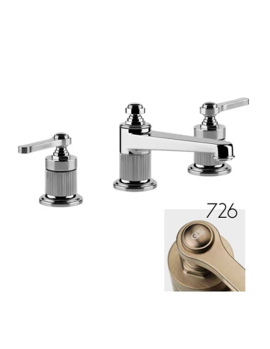 Miscelatore Lavabo Gessi serie Venti20 3 fori cod.68011 con scarico e flessibili di collegamento - Kallea