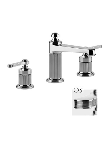 Miscelatore medio Lavabo Gessi serie Venti20 3 fori cod.65012 Medio con scarico e flessibili di collegamento - Kallea