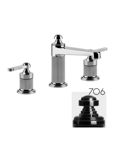 Miscelatore medio Lavabo Gessi serie Venti20 3 fori cod.65012 Medio con scarico e flessibili di collegamento - Kallea