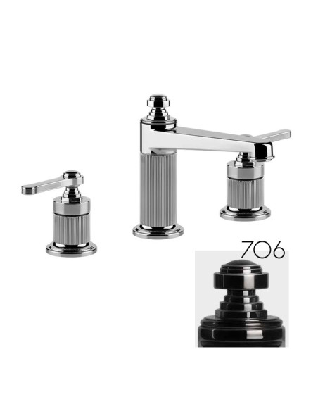 Miscelatore medio Lavabo Gessi serie Venti20 3 fori cod.65012 Medio con scarico e flessibili di collegamento - Kallea