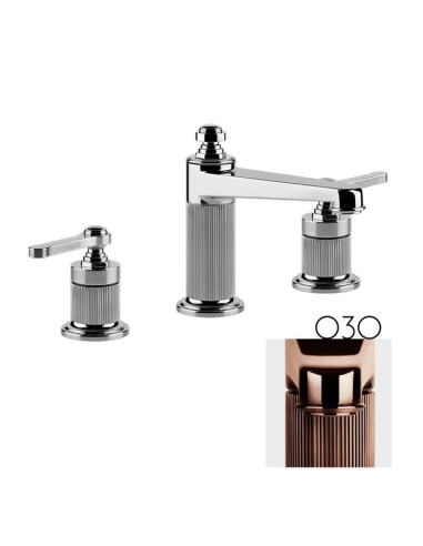 Miscelatore medio Lavabo Gessi serie Venti20 3 fori cod.65012 Medio con scarico e flessibili di collegamento - Kallea