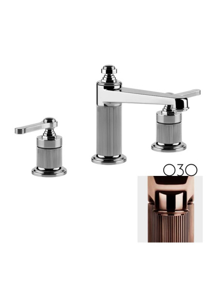 Miscelatore medio Lavabo Gessi serie Venti20 3 fori cod.65012 Medio con scarico e flessibili di collegamento - Kallea