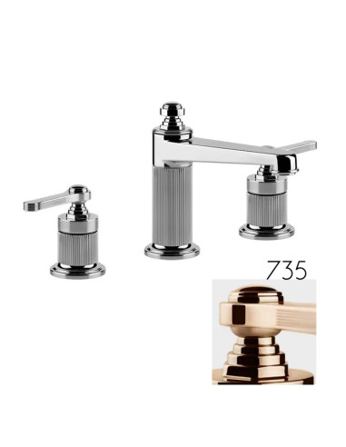 Miscelatore medio Lavabo Gessi serie Venti20 3 fori cod.65012 Medio con scarico e flessibili di collegamento - Kallea