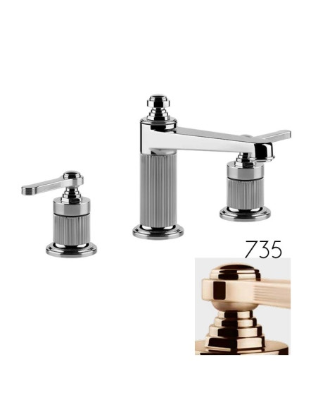 Miscelatore medio Lavabo Gessi serie Venti20 3 fori cod.65012 Medio con scarico e flessibili di collegamento - Kallea