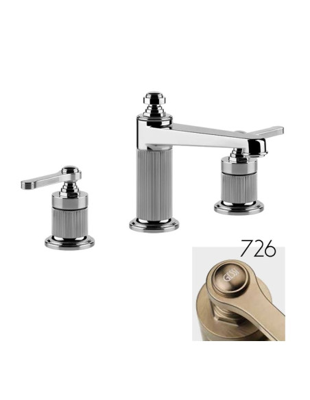 Miscelatore medio Lavabo Gessi serie Venti20 3 fori cod.65012 Medio con scarico e flessibili di collegamento - Kallea