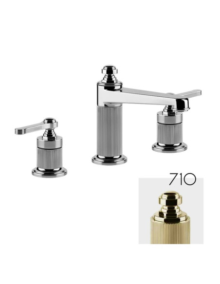 Miscelatore medio Lavabo Gessi serie Venti20 3 fori cod.65012 Medio con scarico e flessibili di collegamento - Kallea