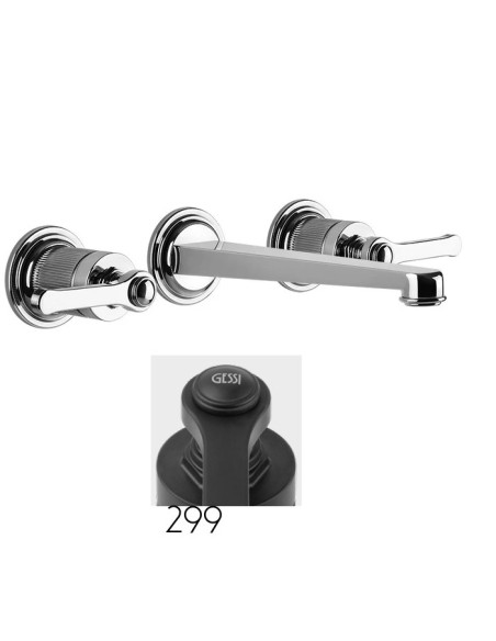 Gruppo Lavabo a parete Gessi serie Venti20 cod.65091 parte esterna cod.45089 parte incasso senza scarico - Kallea