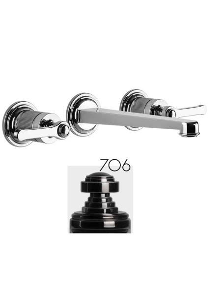 Gruppo Lavabo a parete Gessi serie Venti20 cod.65091 parte esterna cod.45089 parte incasso senza scarico - Kallea