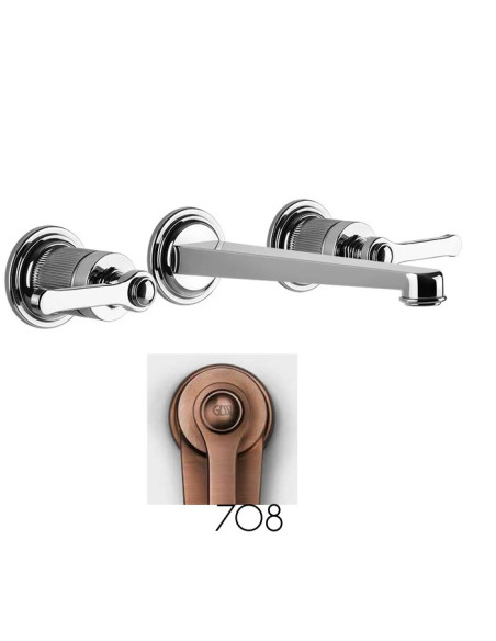 Gruppo Lavabo a parete Gessi serie Venti20 cod.65091 parte esterna cod.45089 parte incasso senza scarico - Kallea