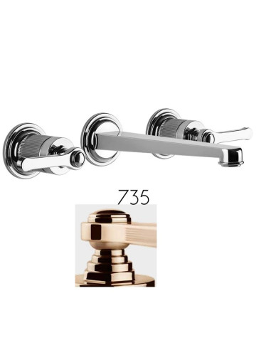 Gruppo Lavabo a parete Gessi serie Venti20 cod.65091 parte esterna cod.45089 parte incasso senza scarico - Kallea