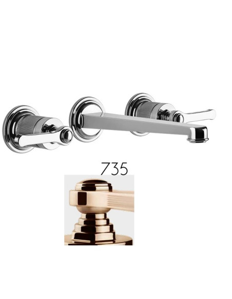 Gruppo Lavabo a parete Gessi serie Venti20 cod.65091 parte esterna cod.45089 parte incasso senza scarico - Kallea