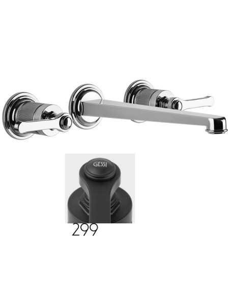 Gruppo Lavabo a parete bocca lunga Gessi serie Venti20 cod.65090 parte esterna cod.45089 parte incasso - Kallea