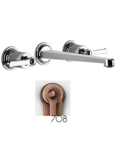 Gruppo Lavabo a parete bocca lunga Gessi serie Venti20 cod.65090 parte esterna cod.45089 parte incasso - Kallea