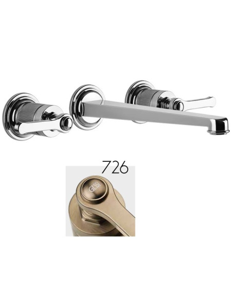 Gruppo Lavabo a parete bocca lunga Gessi serie Venti20 cod.65090 parte esterna cod.45089 parte incasso - Kallea