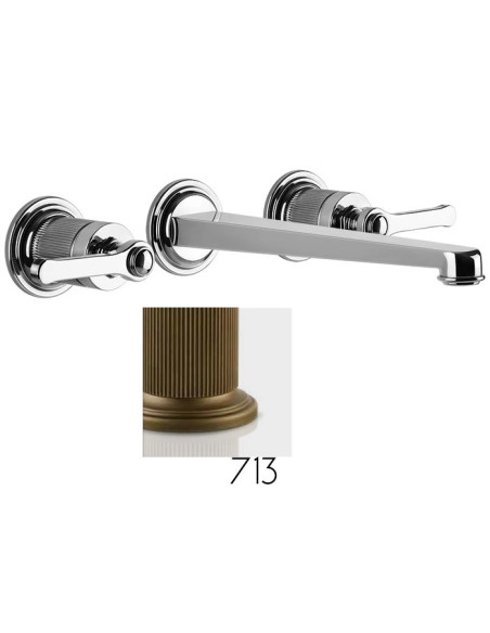 Gruppo Lavabo a parete bocca lunga Gessi serie Venti20 cod.65090 parte esterna cod.45089 parte incasso - Kallea