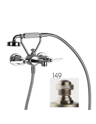 Gruppo vasca a parete parte esterna Gessi serie Venti20 cod.65113 con deviatore e flessibile 1,50m e doccetta anticalcare con...