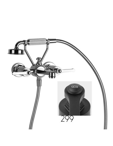 Gruppo vasca a parete parte esterna Gessi serie Venti20 cod.65113 con deviatore e flessibile 1,50m e doccetta anticalcare con...