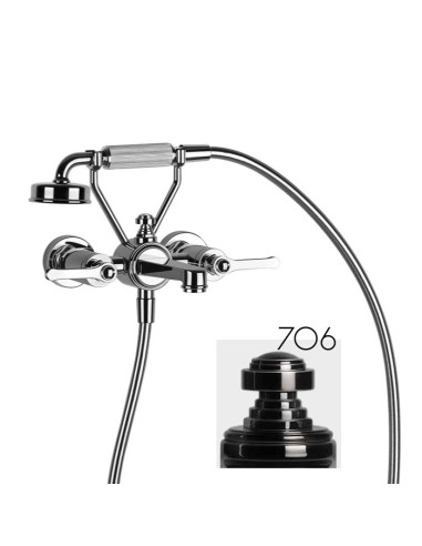 Gruppo vasca a parete parte esterna Gessi serie Venti20 cod.65113 con deviatore e flessibile 1,50m e doccetta anticalcare con...