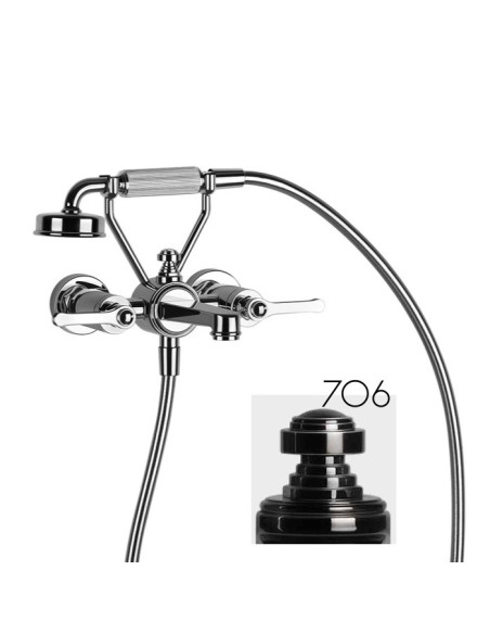 Gruppo vasca a parete parte esterna Gessi serie Venti20 cod.65113 con deviatore e flessibile 1,50m e doccetta anticalcare con...