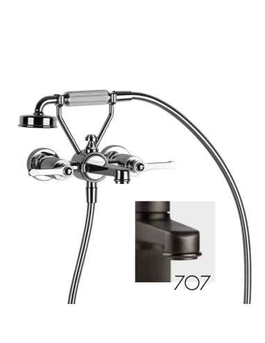 Gruppo vasca a parete parte esterna Gessi serie Venti20 cod.65113 con deviatore e flessibile 1,50m e doccetta anticalcare con...