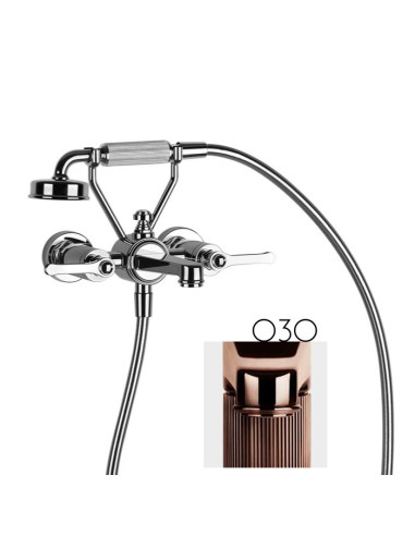 Gruppo vasca a parete parte esterna Gessi serie Venti20 cod.65113 con deviatore e flessibile 1,50m e doccetta anticalcare con...