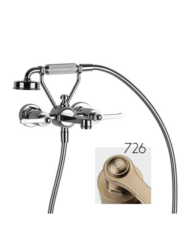 Gruppo vasca a parete parte esterna Gessi serie Venti20 cod.65113 con deviatore e flessibile 1,50m e doccetta anticalcare con...