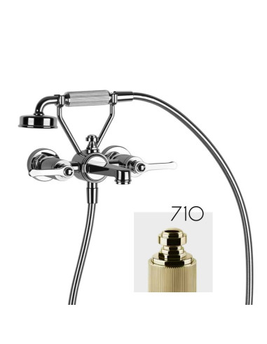 Gruppo vasca a parete parte esterna Gessi serie Venti20 cod.65113 con deviatore e flessibile 1,50m e doccetta anticalcare con...
