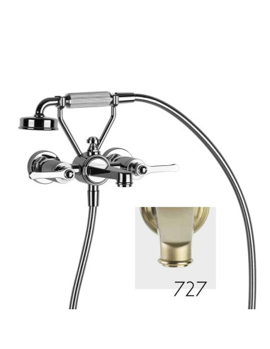 Gruppo vasca a parete parte esterna Gessi serie Venti20 cod.65113 con deviatore e flessibile 1,50m e doccetta anticalcare con...