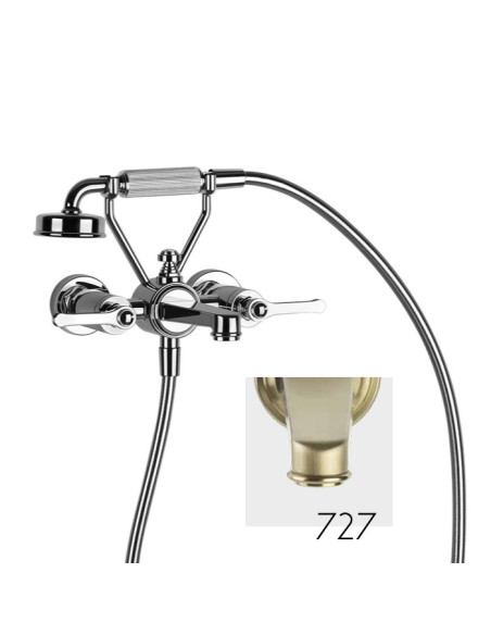 Gruppo vasca a parete parte esterna Gessi serie Venti20 cod.65113 con deviatore e flessibile 1,50m e doccetta anticalcare con...