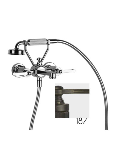 Gruppo vasca a parete parte esterna Gessi serie Venti20 cod.65113 con deviatore e flessibile 1,50m e doccetta anticalcare con...