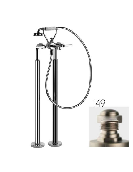 Miscelatore da terra per vasca Gessi serie venti20 parte esterna cod.65128 parte incasso cod.65099 con doccetta e deviatore -...