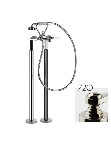 Miscelatore da terra per vasca Gessi serie venti20 parte esterna cod.65128 parte incasso cod.65099 con doccetta e deviatore -...