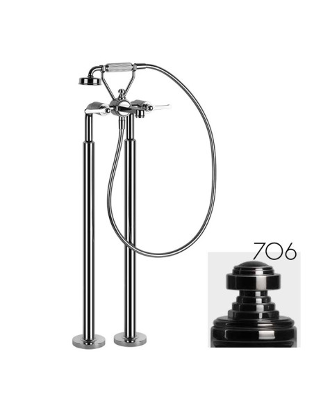 Miscelatore da terra per vasca Gessi serie venti20 parte esterna cod.65128 parte incasso cod.65099 con doccetta e deviatore -...