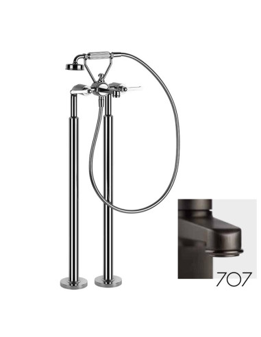 Miscelatore da terra per vasca Gessi serie venti20 parte esterna cod.65128 parte incasso cod.65099 con doccetta e deviatore -...