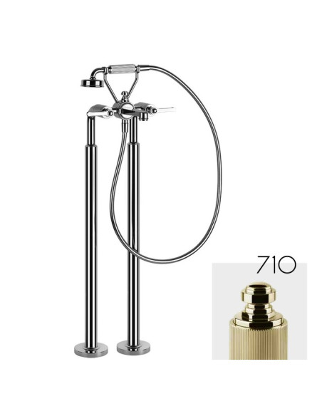 Miscelatore da terra per vasca Gessi serie venti20 parte esterna cod.65128 parte incasso cod.65099 con doccetta e deviatore -...