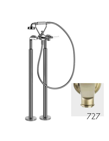 Miscelatore da terra per vasca Gessi serie venti20 parte esterna cod.65128 parte incasso cod.65099 con doccetta e deviatore -...