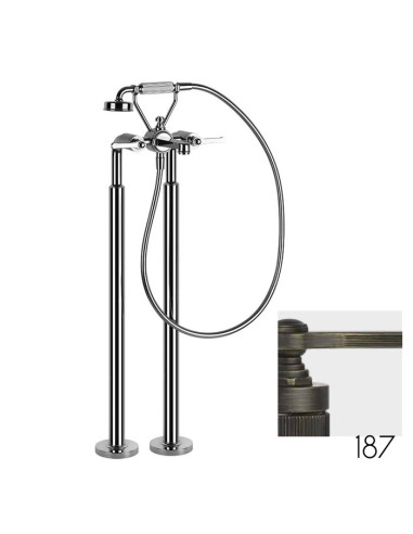 Miscelatore da terra per vasca Gessi serie venti20 parte esterna cod.65128 parte incasso cod.65099 con doccetta e deviatore -...