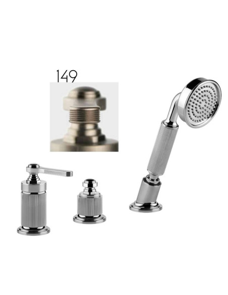Gruppo Vasca Gessi serie Venti20 3 fori cod.65043 deviatore flessibile 1,50 m e doccetta anticalcare - Kallea