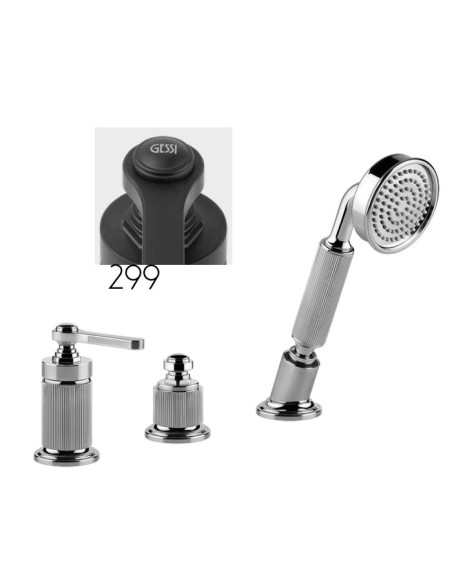 Gruppo Vasca Gessi serie Venti20 3 fori cod.65043 deviatore flessibile 1,50 m e doccetta anticalcare - Kallea