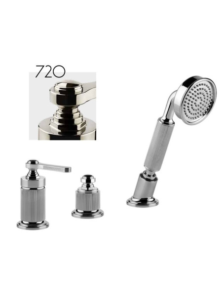 Gruppo Vasca Gessi serie Venti20 3 fori cod.65043 deviatore flessibile 1,50 m e doccetta anticalcare - Kallea