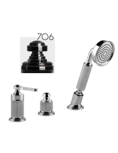 Gruppo Vasca Gessi serie Venti20 3 fori cod.65043 deviatore flessibile 1,50 m e doccetta anticalcare - Kallea