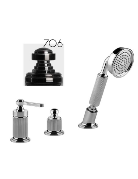 Gruppo Vasca Gessi serie Venti20 3 fori cod.65043 deviatore flessibile 1,50 m e doccetta anticalcare - Kallea