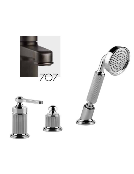 Gruppo Vasca Gessi serie Venti20 3 fori cod.65043 deviatore flessibile 1,50 m e doccetta anticalcare - Kallea