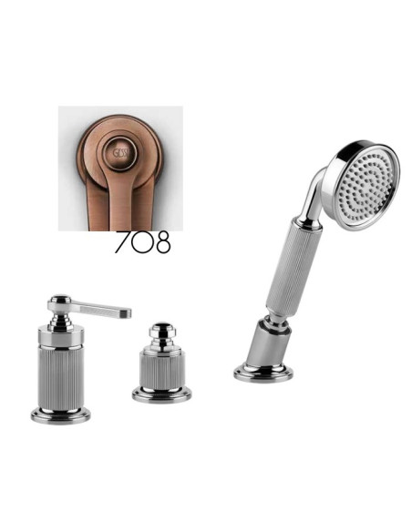 Gruppo Vasca Gessi serie Venti20 3 fori cod.65043 deviatore flessibile 1,50 m e doccetta anticalcare - Kallea