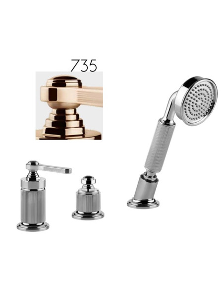 Gruppo Vasca Gessi serie Venti20 3 fori cod.65043 deviatore flessibile 1,50 m e doccetta anticalcare - Kallea