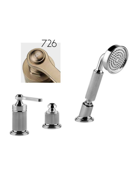 Gruppo Vasca Gessi serie Venti20 3 fori cod.65043 deviatore flessibile 1,50 m e doccetta anticalcare - Kallea