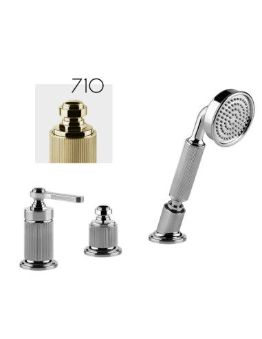 Gruppo Vasca Gessi serie Venti20 3 fori cod.65043 deviatore flessibile 1,50 m e doccetta anticalcare - Kallea
