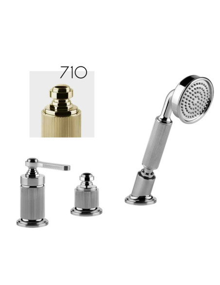 Gruppo Vasca Gessi serie Venti20 3 fori cod.65043 deviatore flessibile 1,50 m e doccetta anticalcare - Kallea