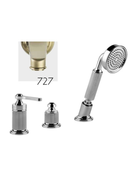 Gruppo Vasca Gessi serie Venti20 3 fori cod.65043 deviatore flessibile 1,50 m e doccetta anticalcare - Kallea