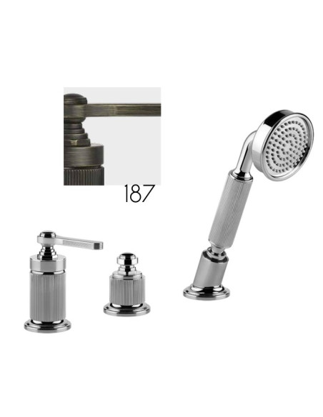 Gruppo Vasca Gessi serie Venti20 3 fori cod.65043 deviatore flessibile 1,50 m e doccetta anticalcare - Kallea